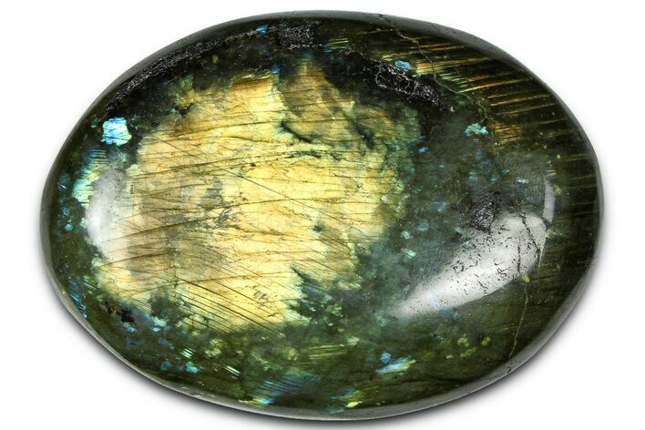 Flashy, Polished Labradorite Palm Stone - Madagascar #334262